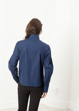 Load image into Gallery viewer, Full Collar Poplin Blouse in Navy
